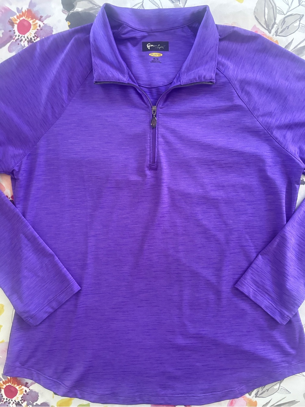 Greg Norman Collection Purple 1/4-Zip Pullover Top